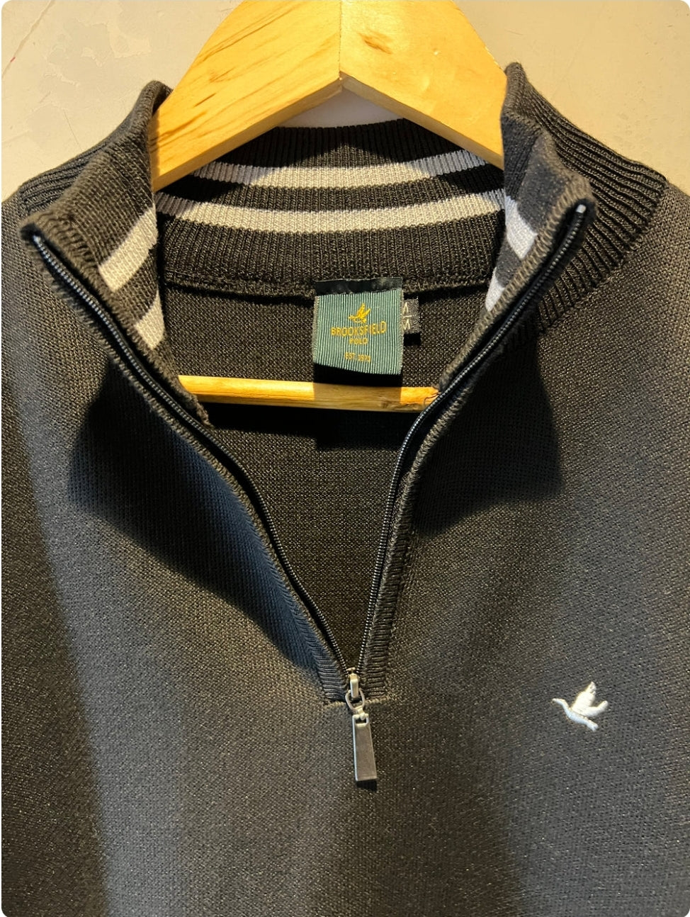 casaco broksfield preta zíper